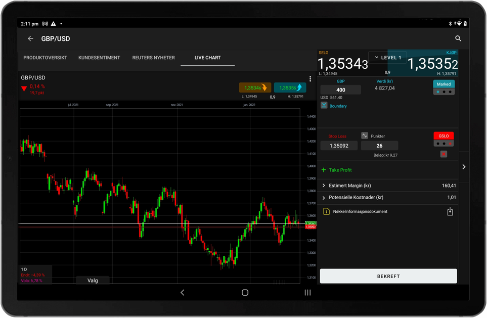 Accessing the Next generation platform from a tablet